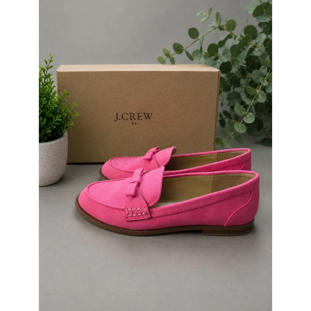 J. Crew Suede Bow Loafers 8